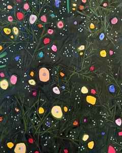 "Soft Landing" - black and green, abstract, pattern, botanical