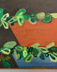"Studio Climber" - red and green, abstract, pattern, botanical