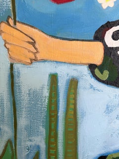 "Il mercato dei fiori" astratto botanico, figurativo, fiori, piante, motivo