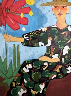 "Le marché aux fleurs" abstrait botanique, figuratif, fleurs, plantes, motif