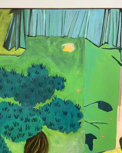 "The Nursery" - green, yellow, blue, interior, abstract, pattern, botanical