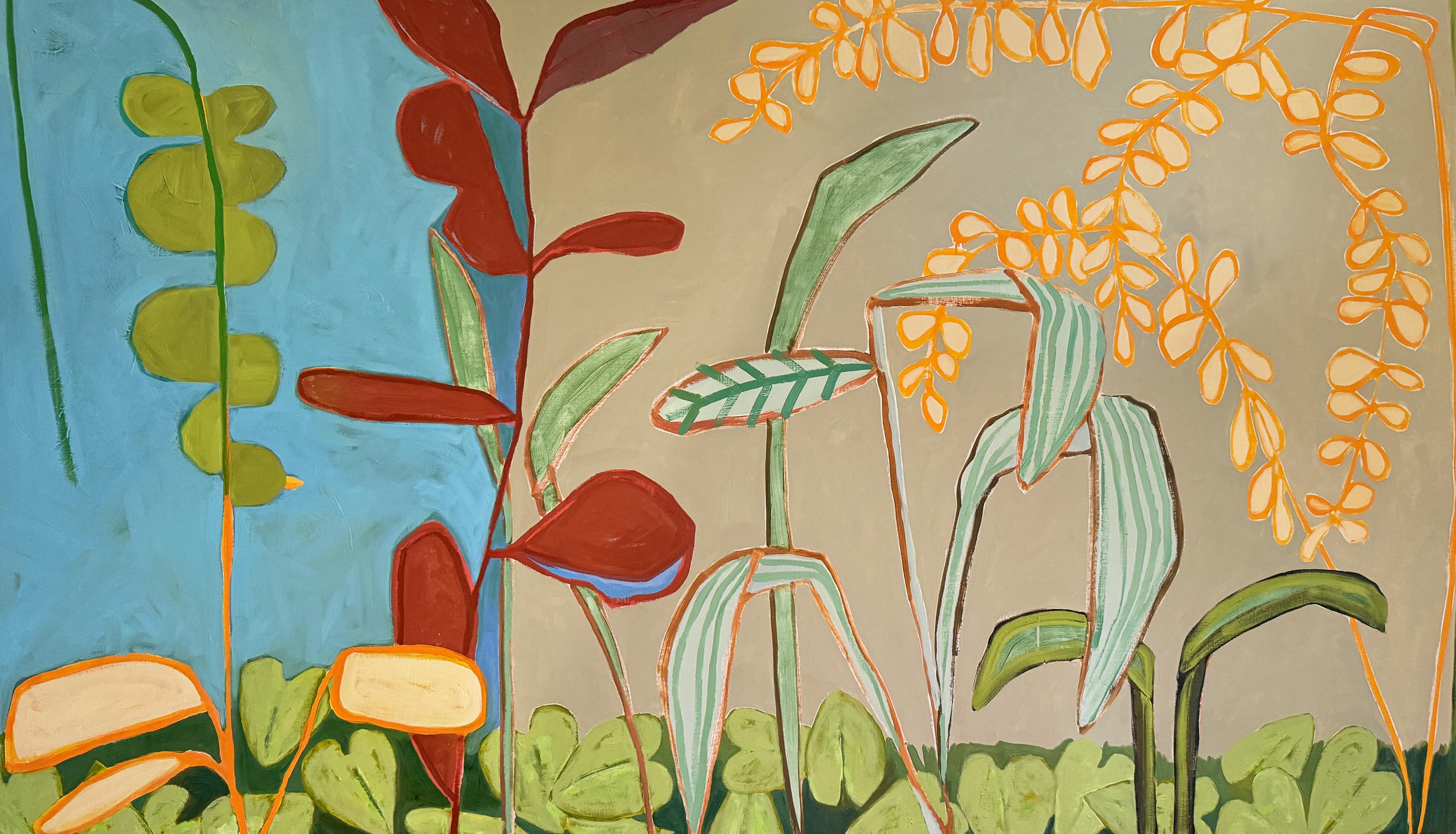 Susan Hable Landscape Painting – "Wild the Way I Like It" - botanisch, Landschaft, Farbblock, abstrakt