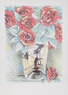 Roses du désert, lithographie de Susan Hall
