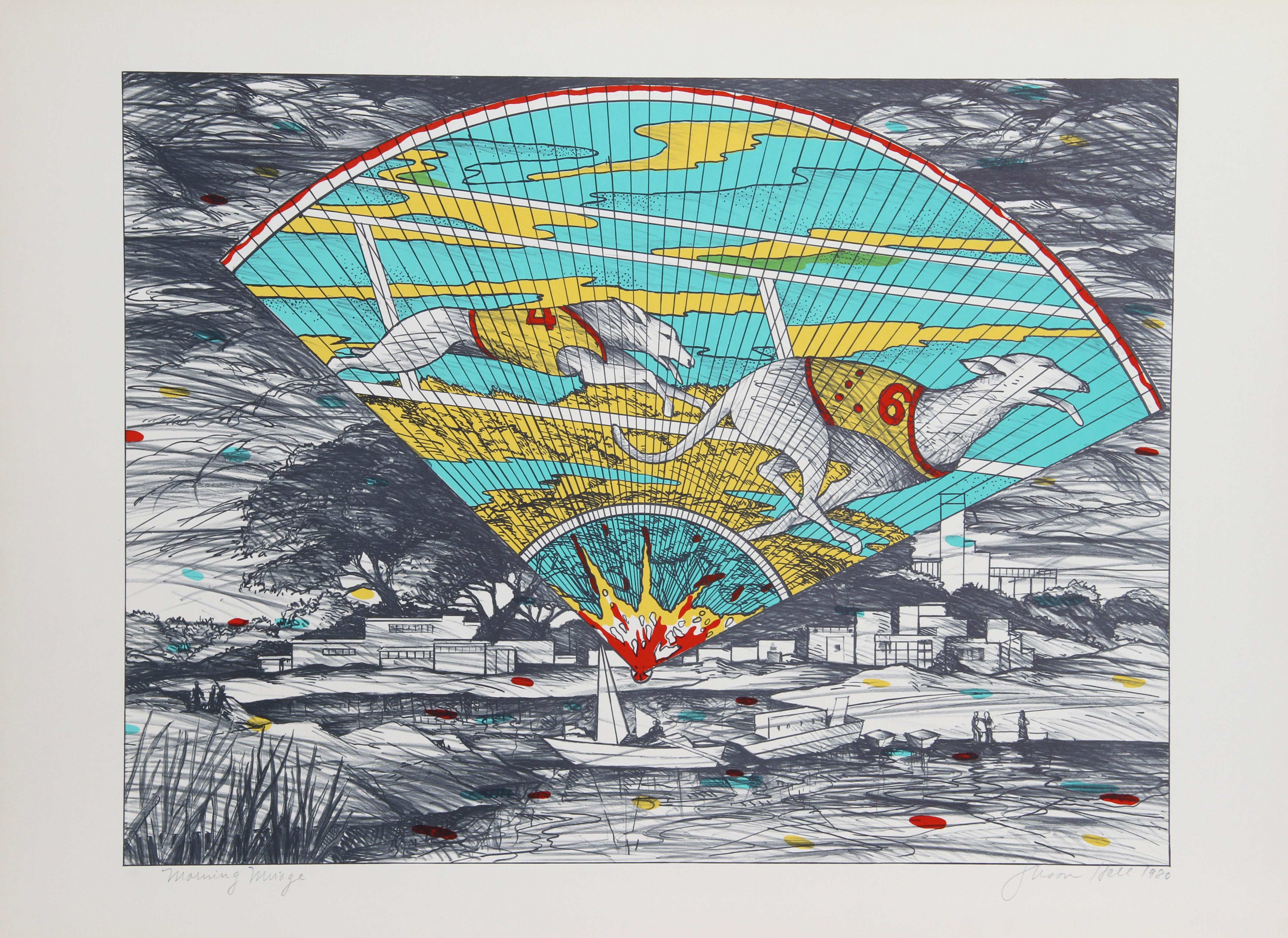 Susan Hall Landscape Print – Morgendliche Fata Morgana