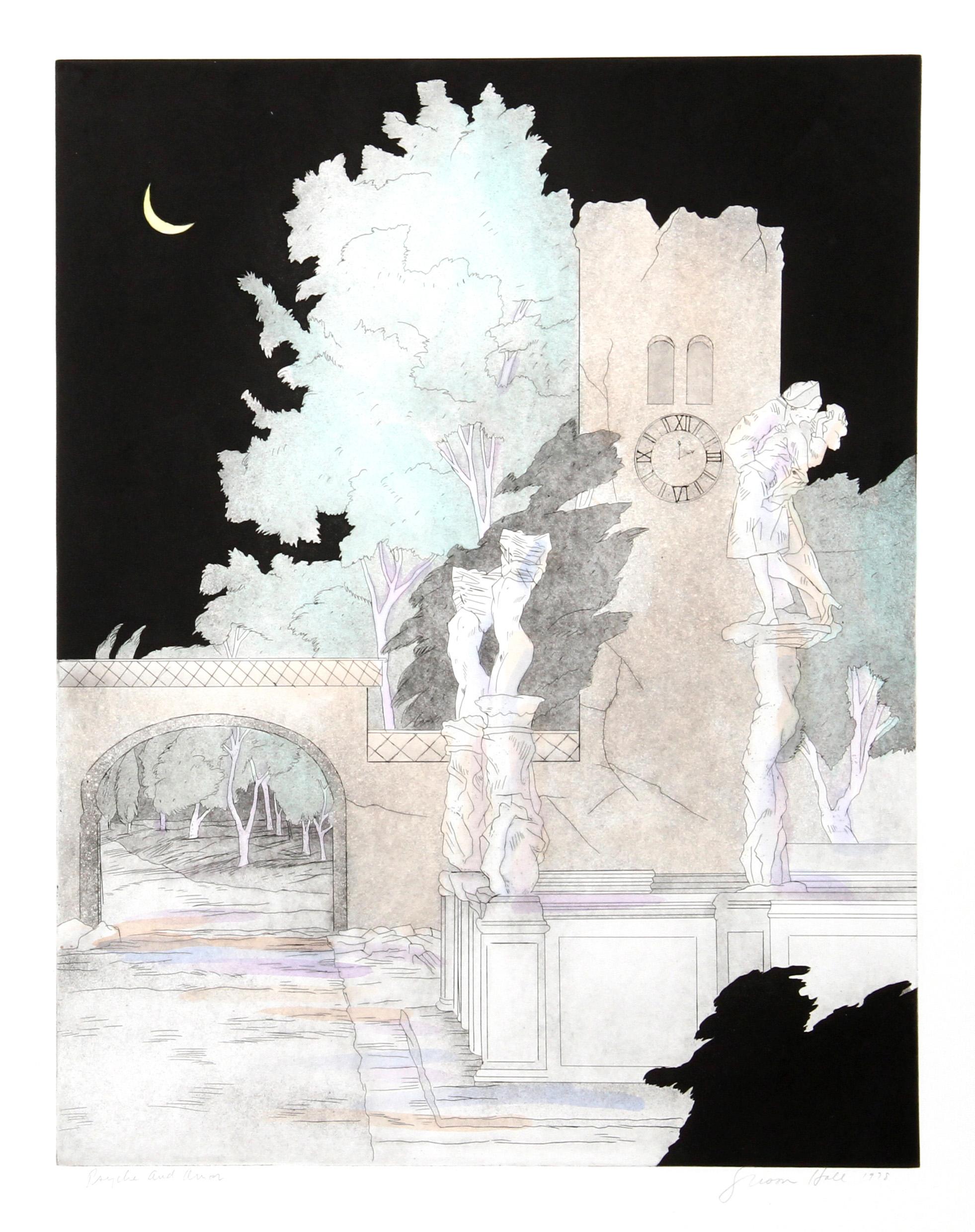 Landscape Print de Susan Hall - Psique y armadura