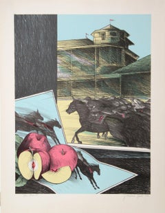 The Hunt, Surrealist Lithograph by Susan Hall