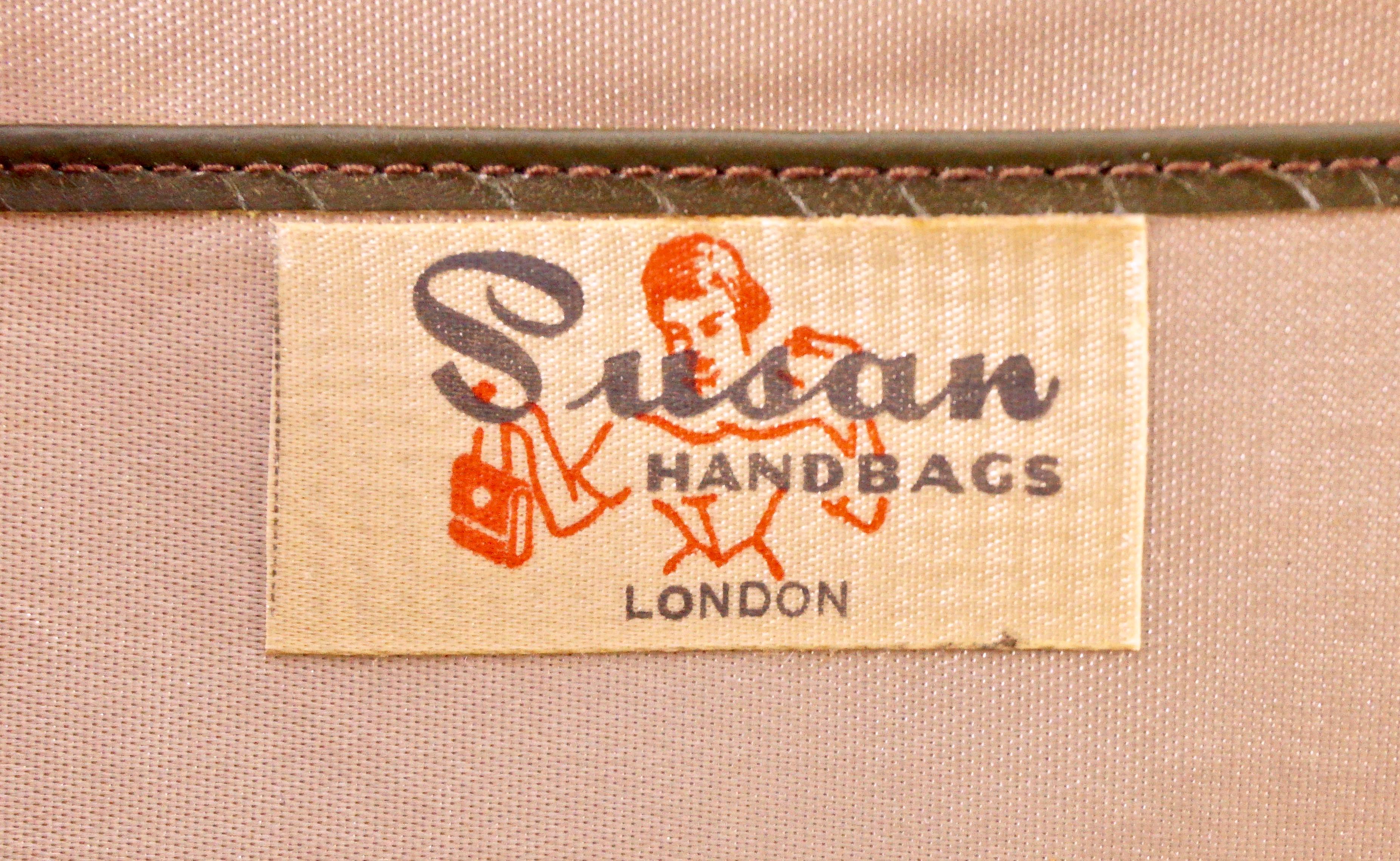 Brown Susan Handbags London Bronze Satin Handbag with Aurora Borealis Beads 