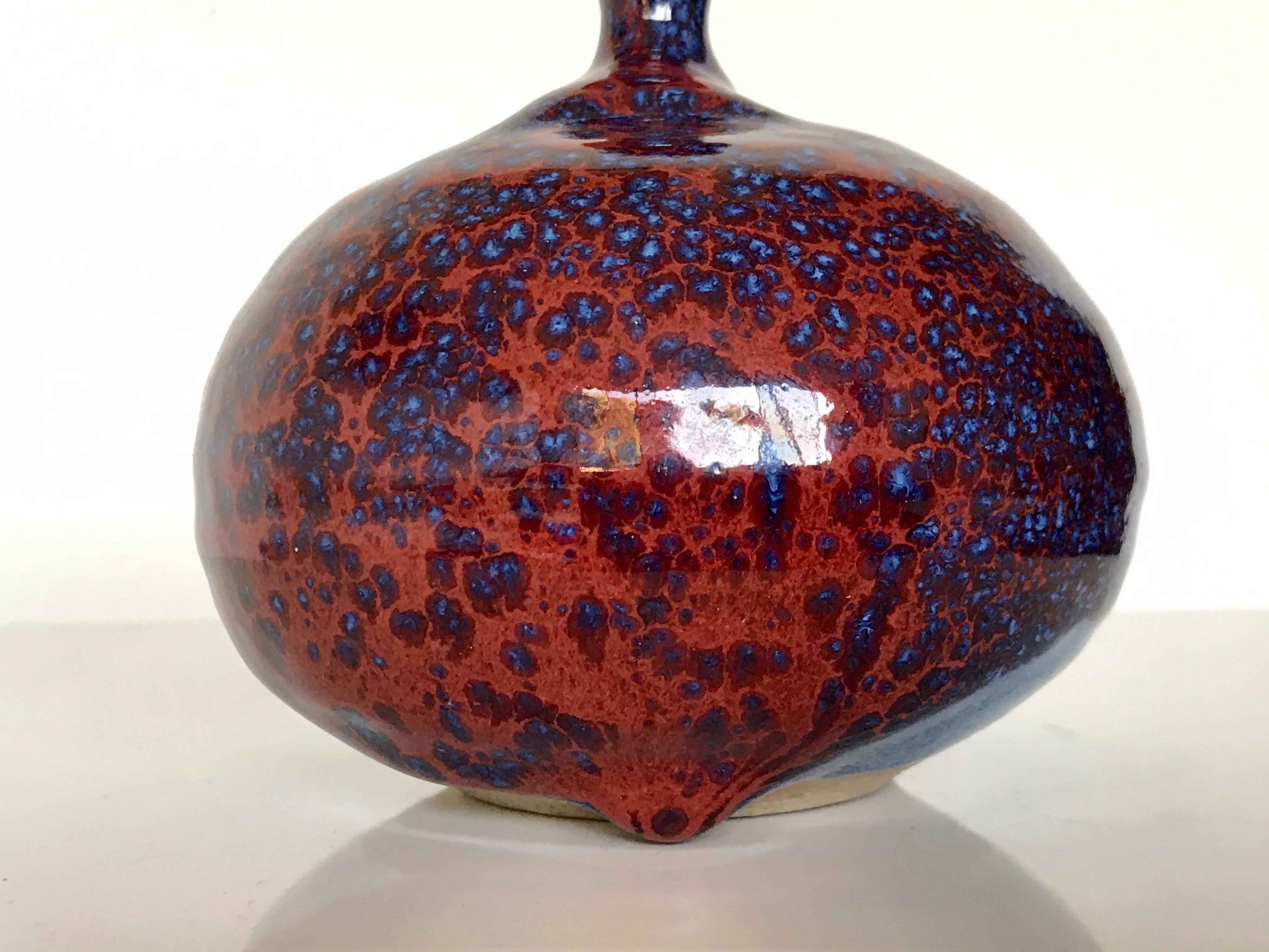 Glazed Susan Harnly Peterson Studio Pottery Weed Vase