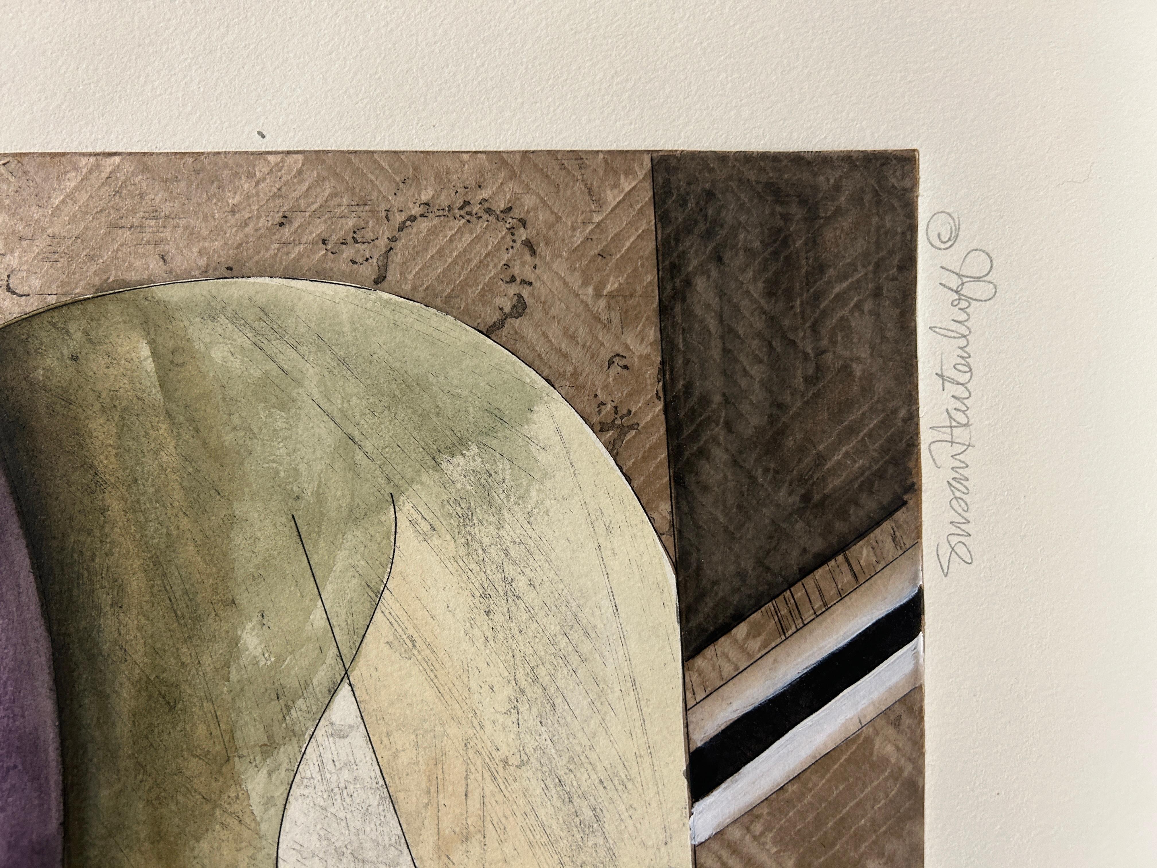 Après les heures II - Beige Abstract Print par Susan Hartenhoff