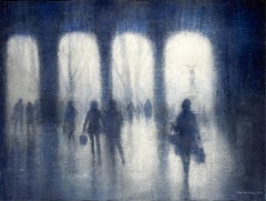 Fontana di Belvedere (paesaggio urbano grigio blu con figure impressioniste)