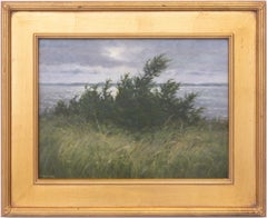 Breezy Morning (Classical Realist Oil Landscape of Louse Point, Hamptons, NY)