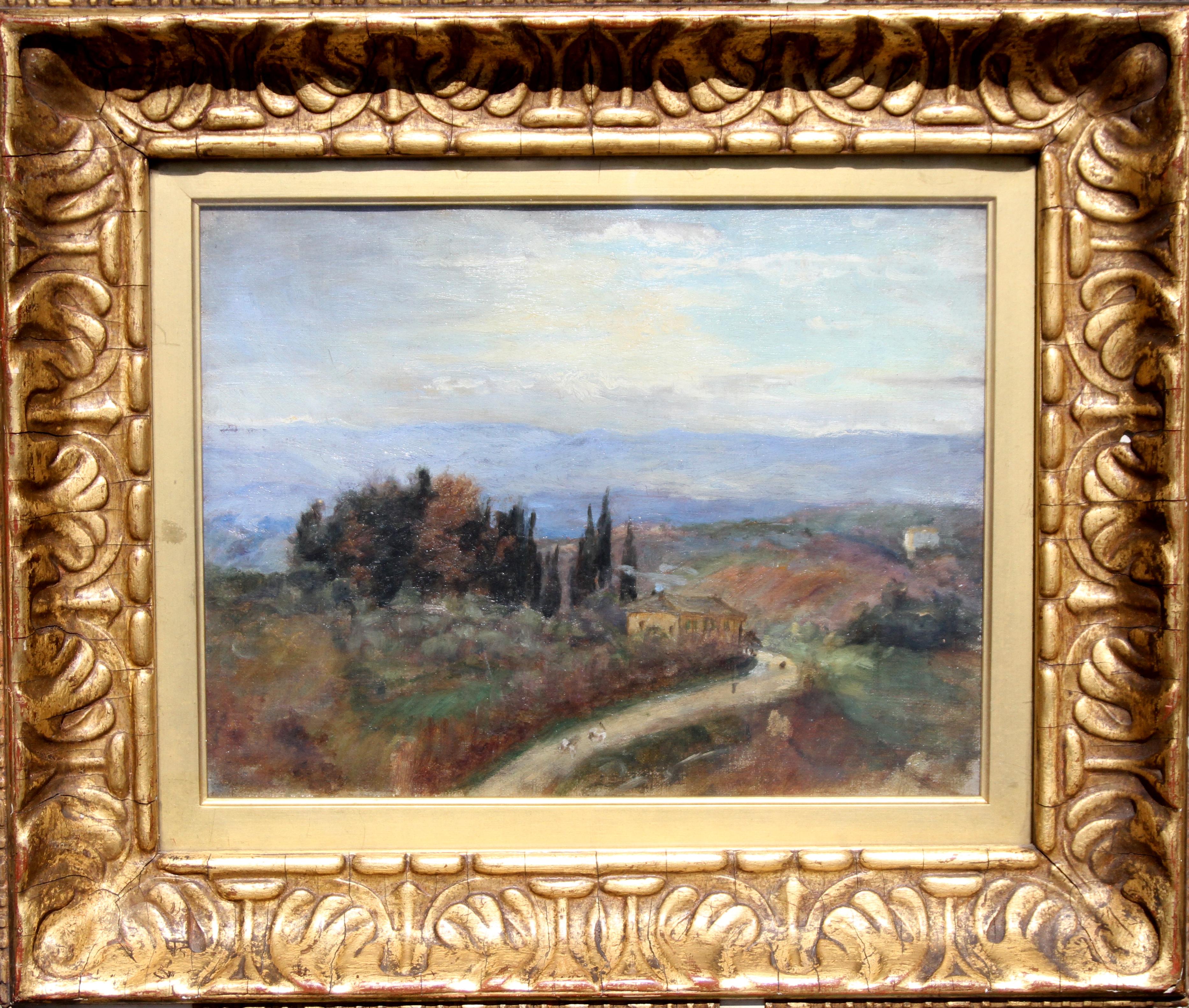Paysage italien - Peinture à l'huile impressionniste britannique du 19e siècle - Artiste féminine  en vente 4