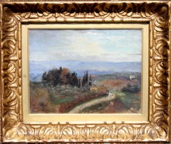 Paysage italien - Peinture à l'huile impressionniste britannique du 19e siècle - Artiste féminine 