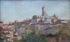 Siena Italy - 19thC British Impressionist oil painting cityscape female artist