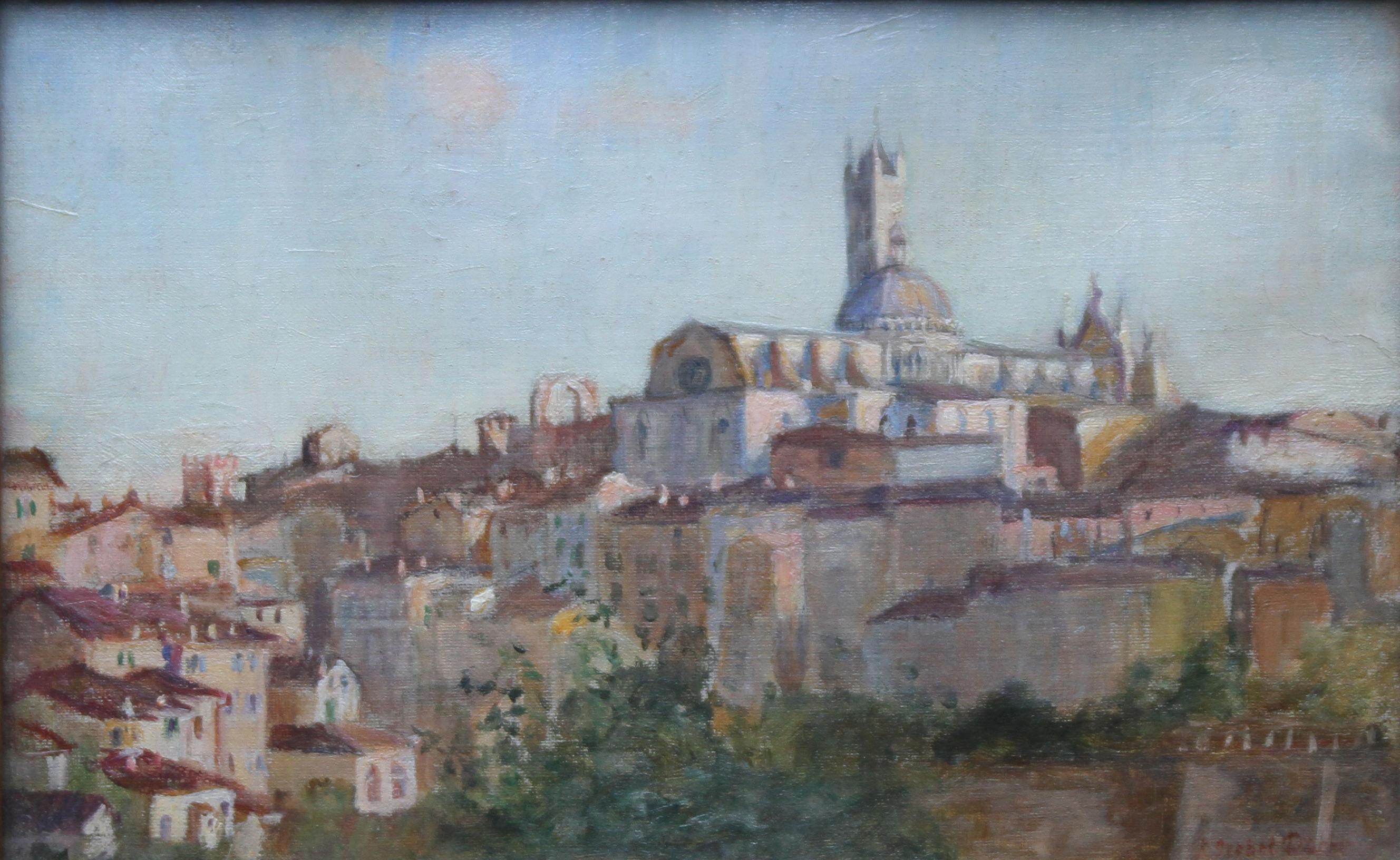 Siena Italy - 19thC British Impressionist oil painting cityscape female artist For Sale 6