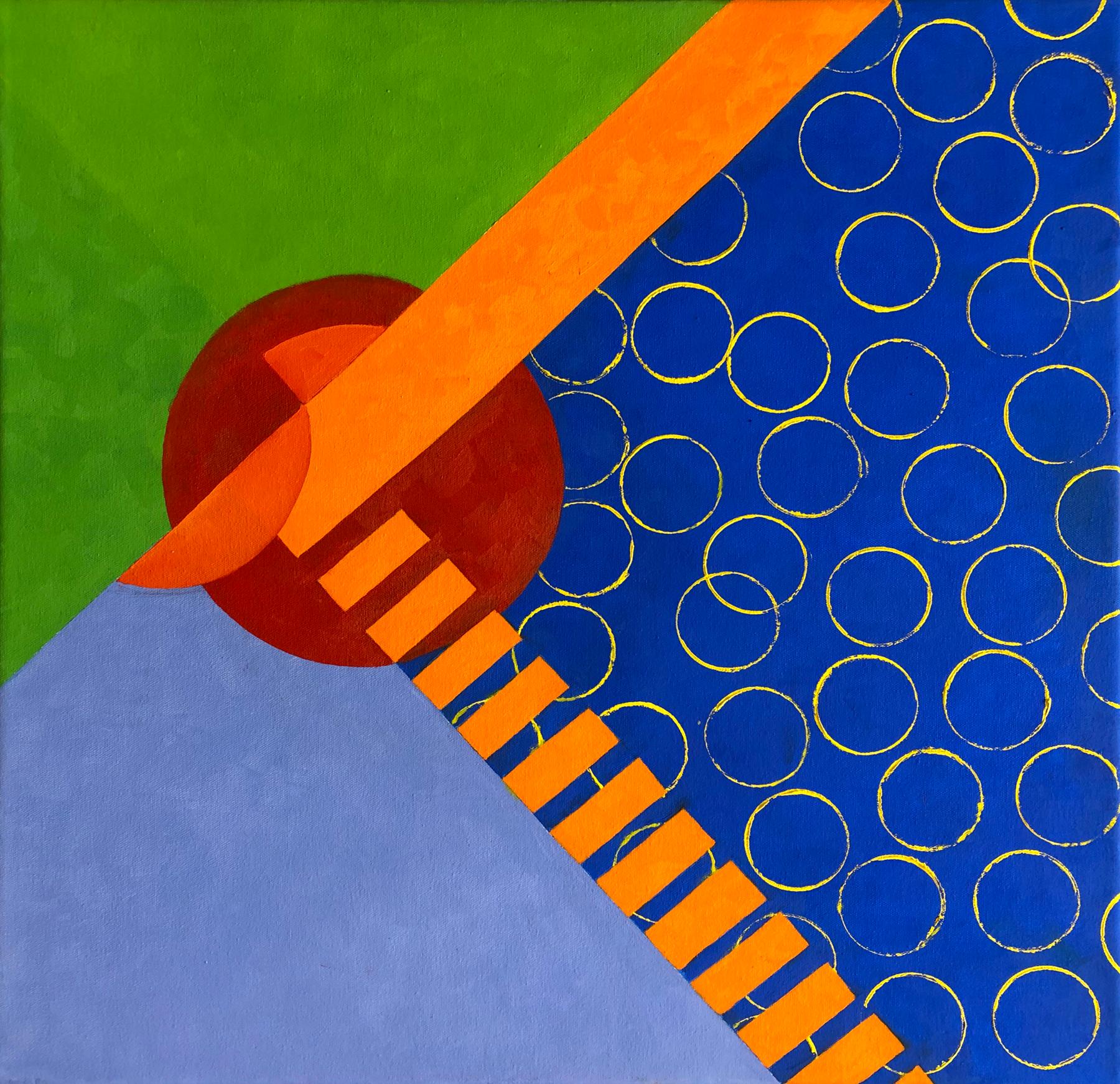 Susan Kiefer Abstract Painting - Admitting Porosity (Geometric Abstraction, Minimalism, Josef Albers, Calming)