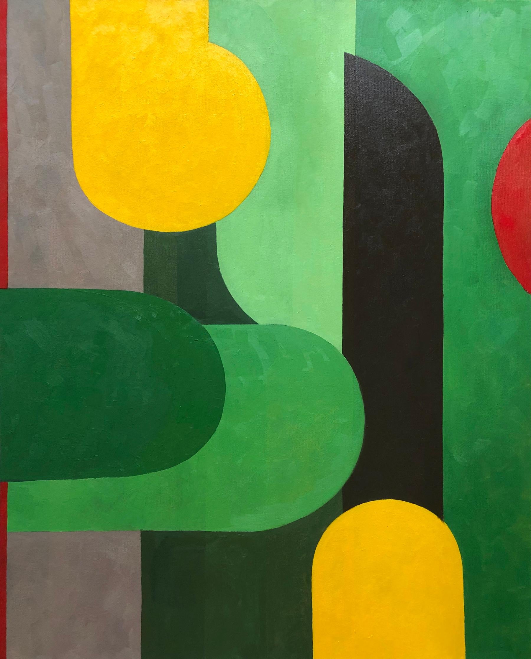 Susan Kiefer Abstract Painting - Earthly Pleasures (Geometric Abstraction, Minimalism, Josef Albers, Calming)