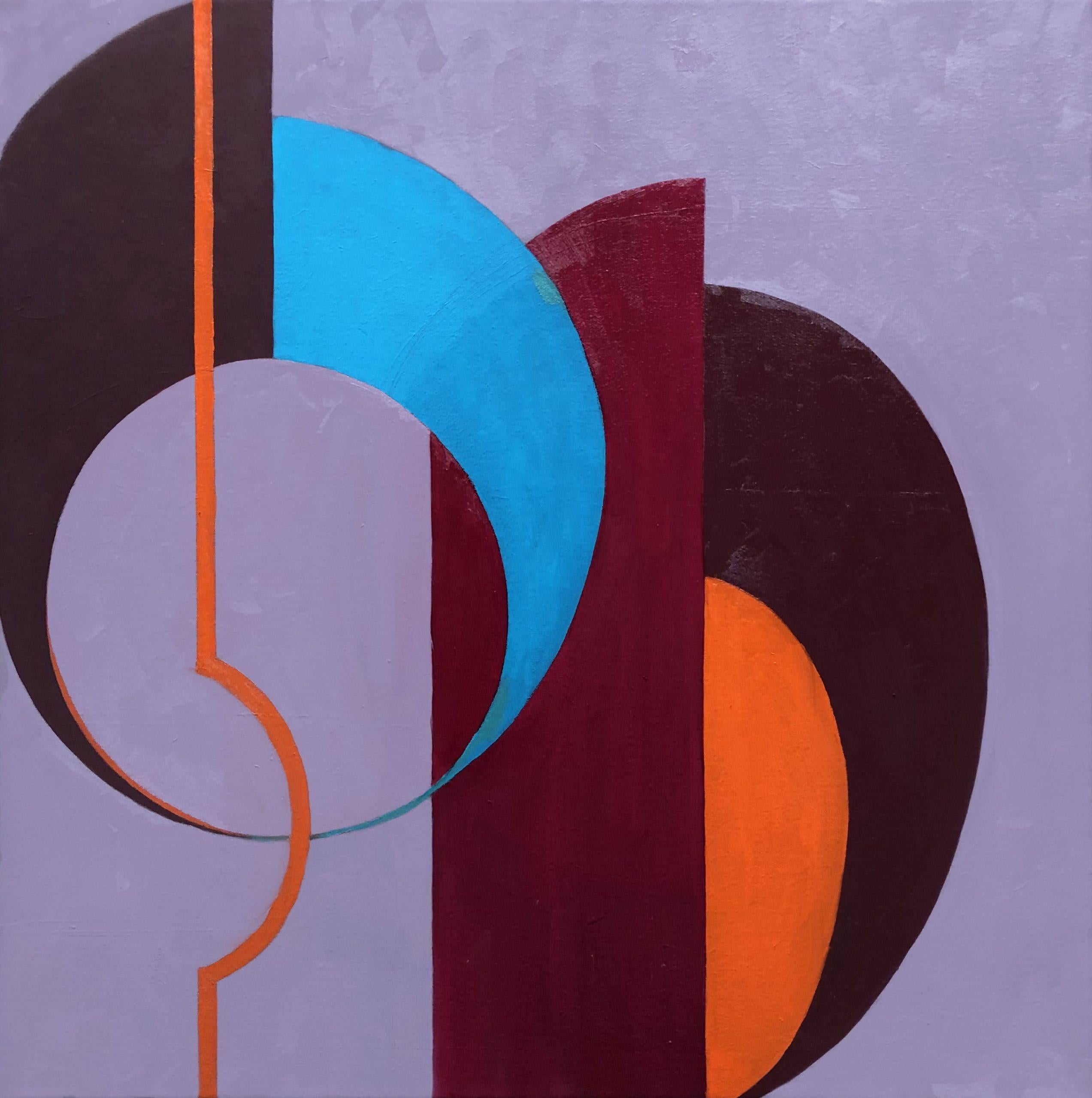 Abstract Painting Susan Kiefer - The Queen's Regalia (Abstraction géométrique, Minimalisme, Josef Albers, Calming)