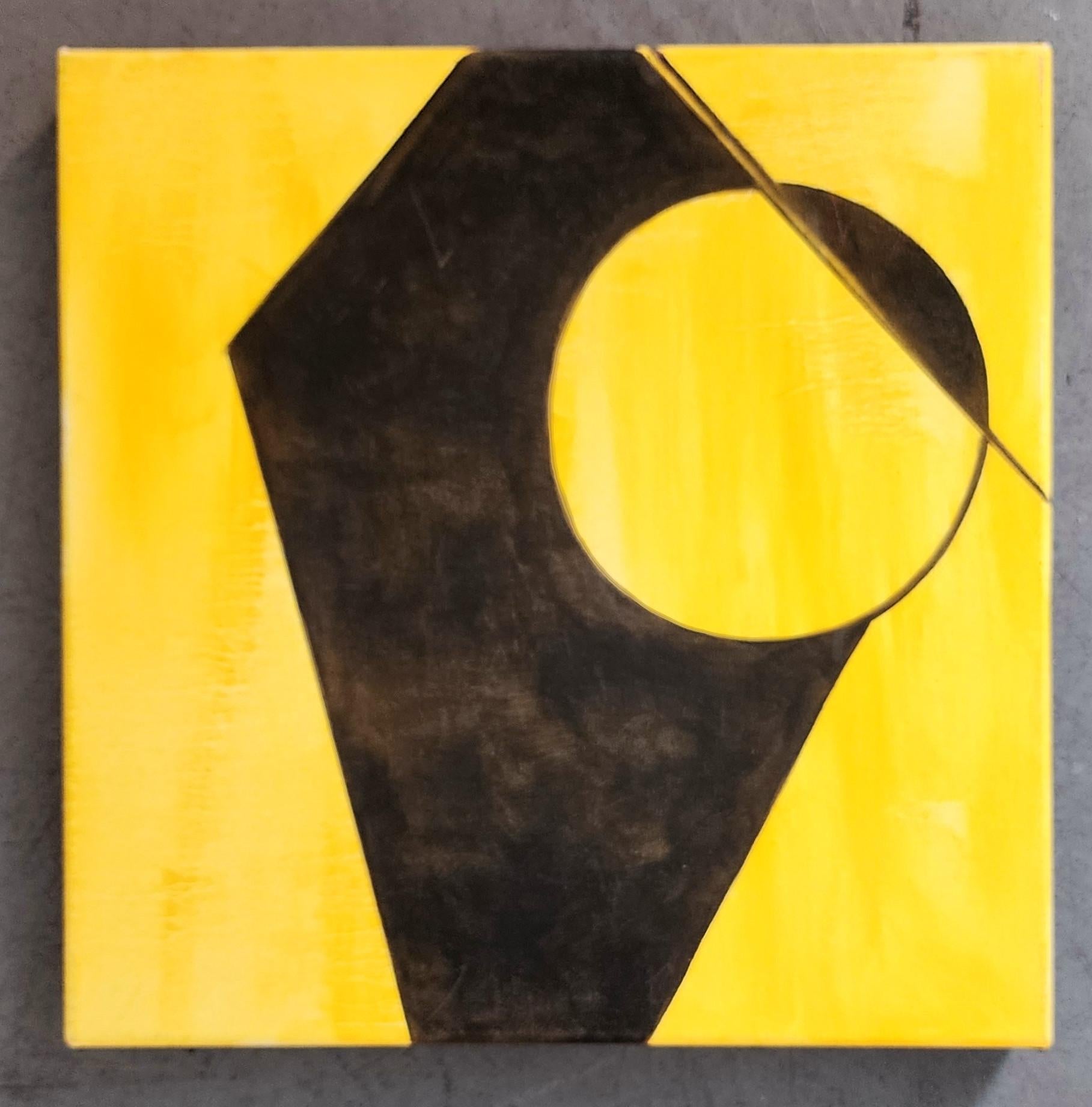 Senza titolo Giallo 01 (Geometrico, Astratto, Gestuale, Vibrante) in vendita 1