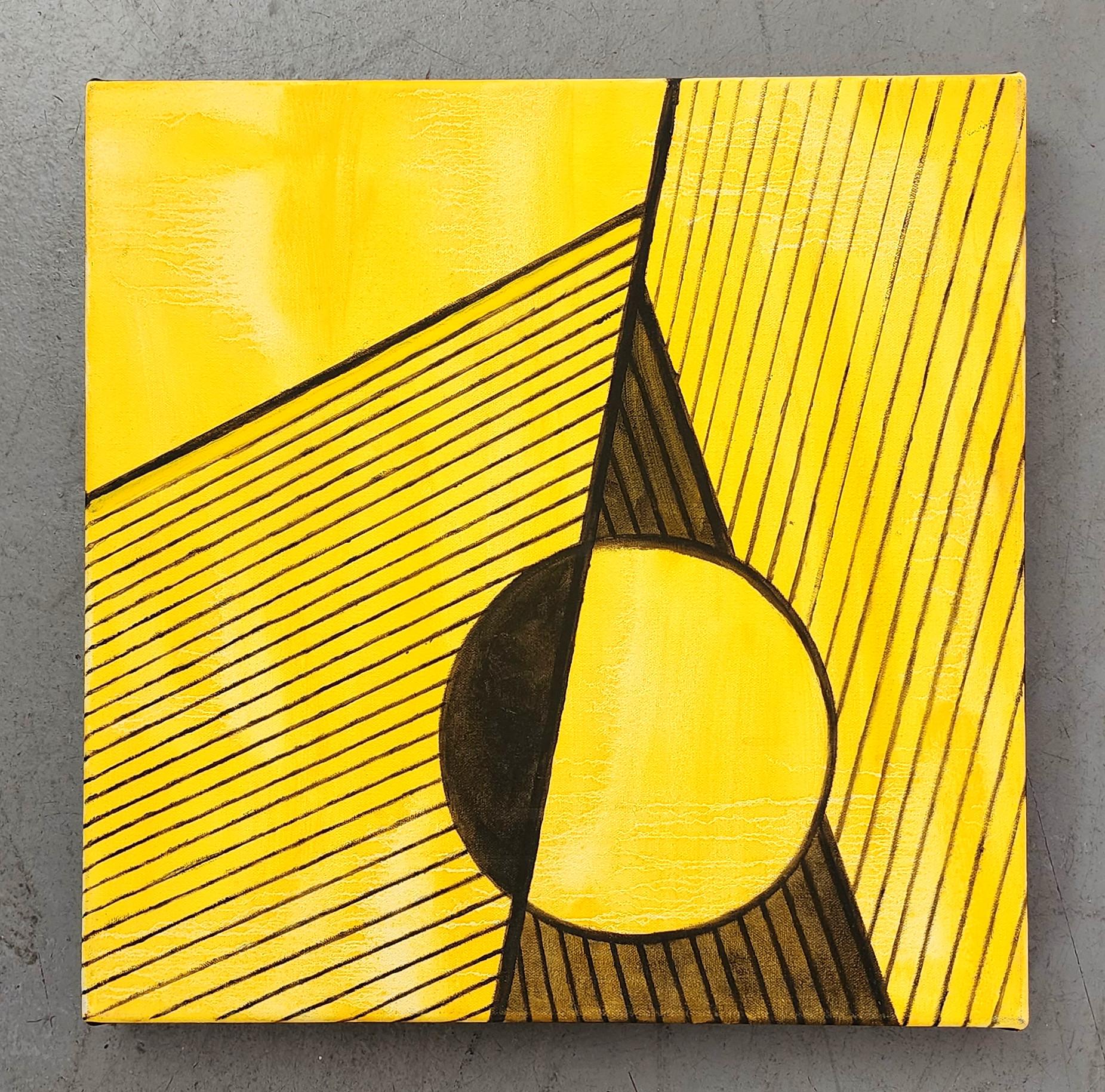 Senza titolo Giallo 02 (Geometrico, Astratto, Gestuale, Vibrante) in vendita 1