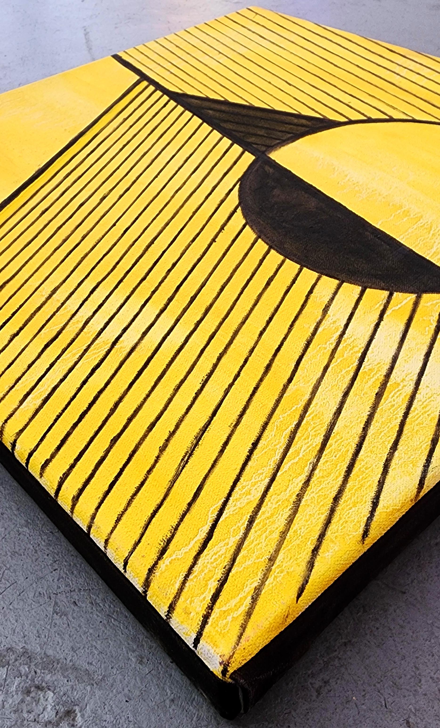 Senza titolo Giallo 02 (Geometrico, Astratto, Gestuale, Vibrante) in vendita 3