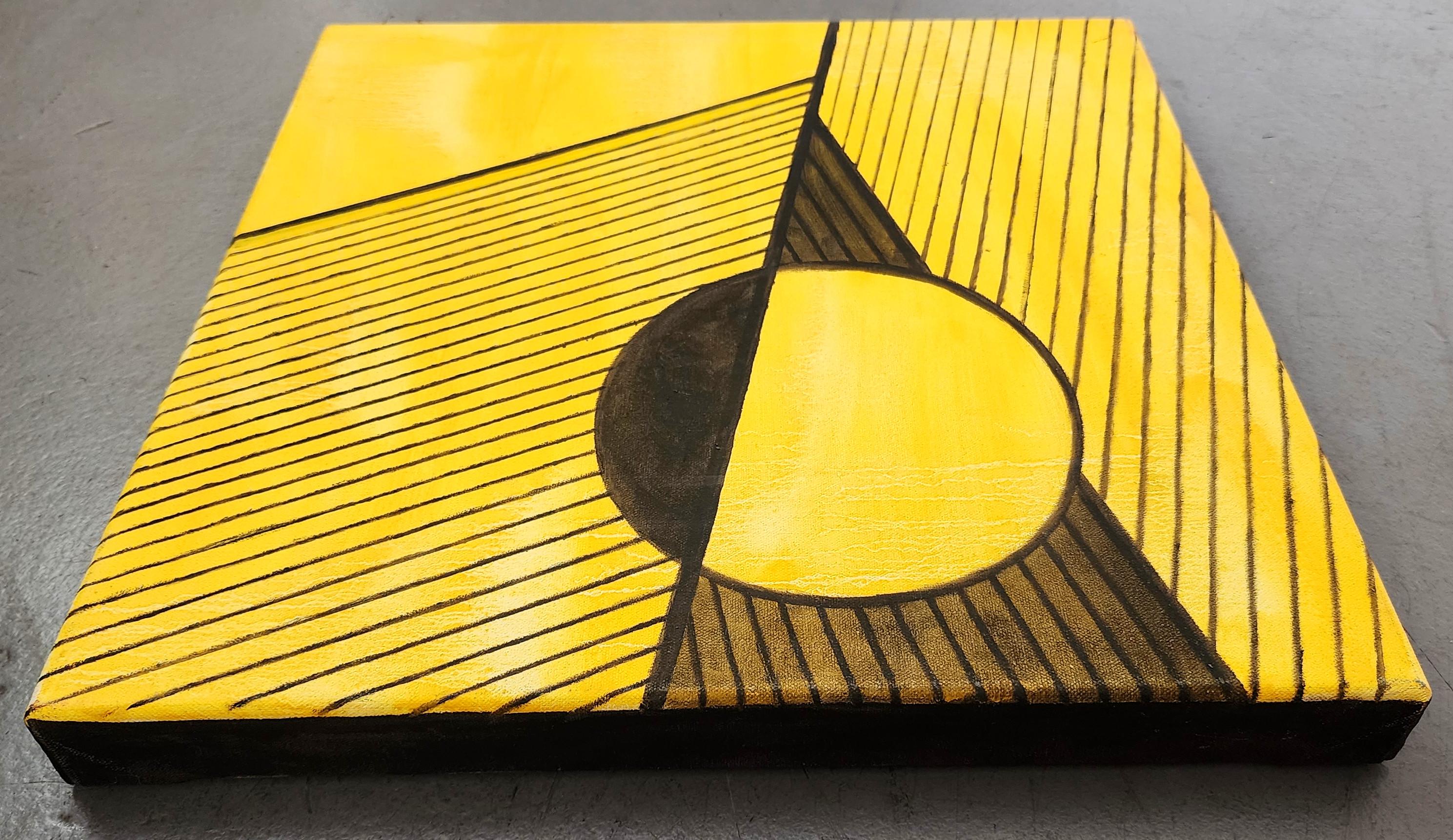 Senza titolo Giallo 02 (Geometrico, Astratto, Gestuale, Vibrante) in vendita 4