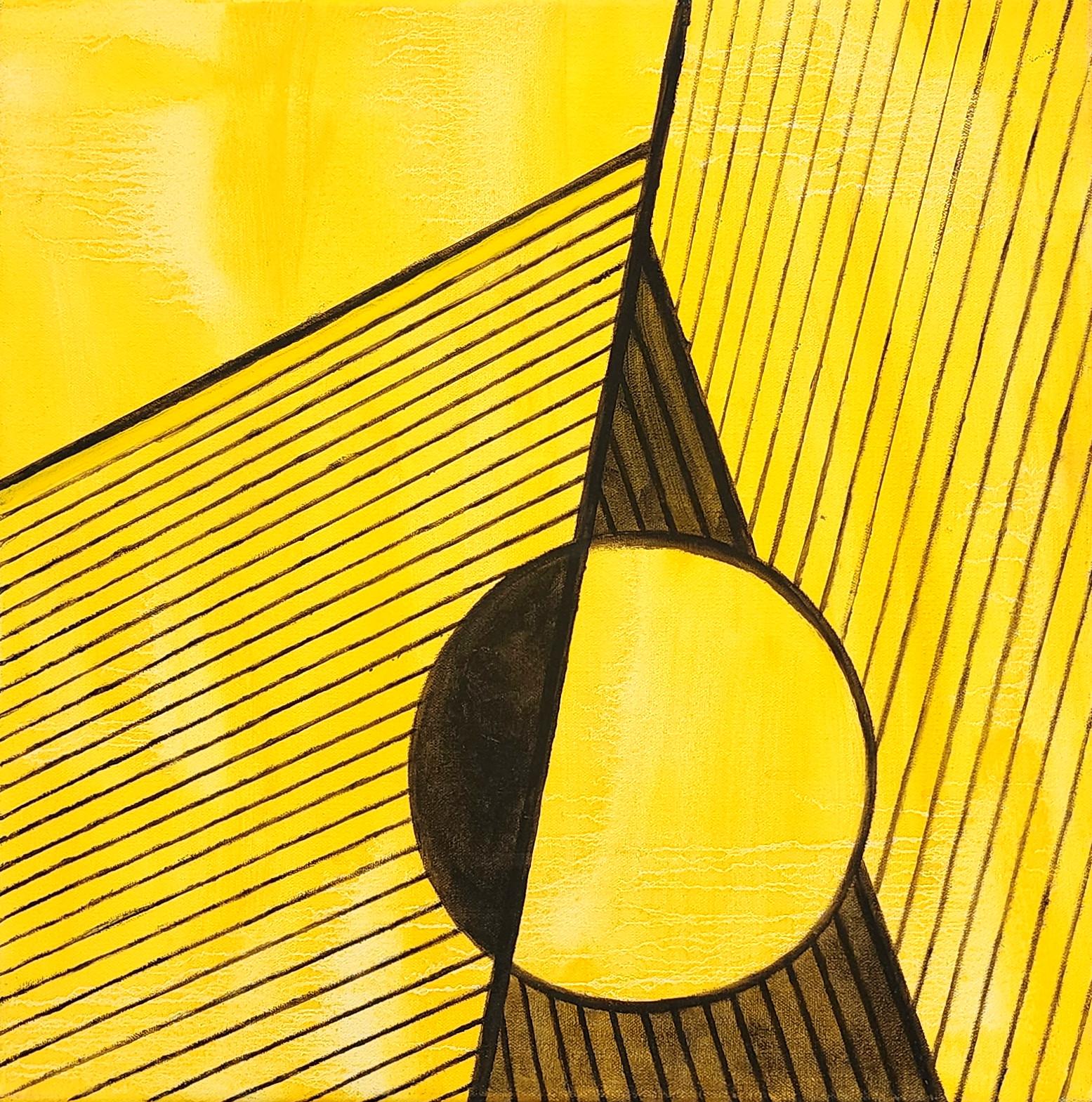 Senza titolo Giallo 02 (Geometrico, Astratto, Gestuale, Vibrante) - Painting di Susan Kiefer