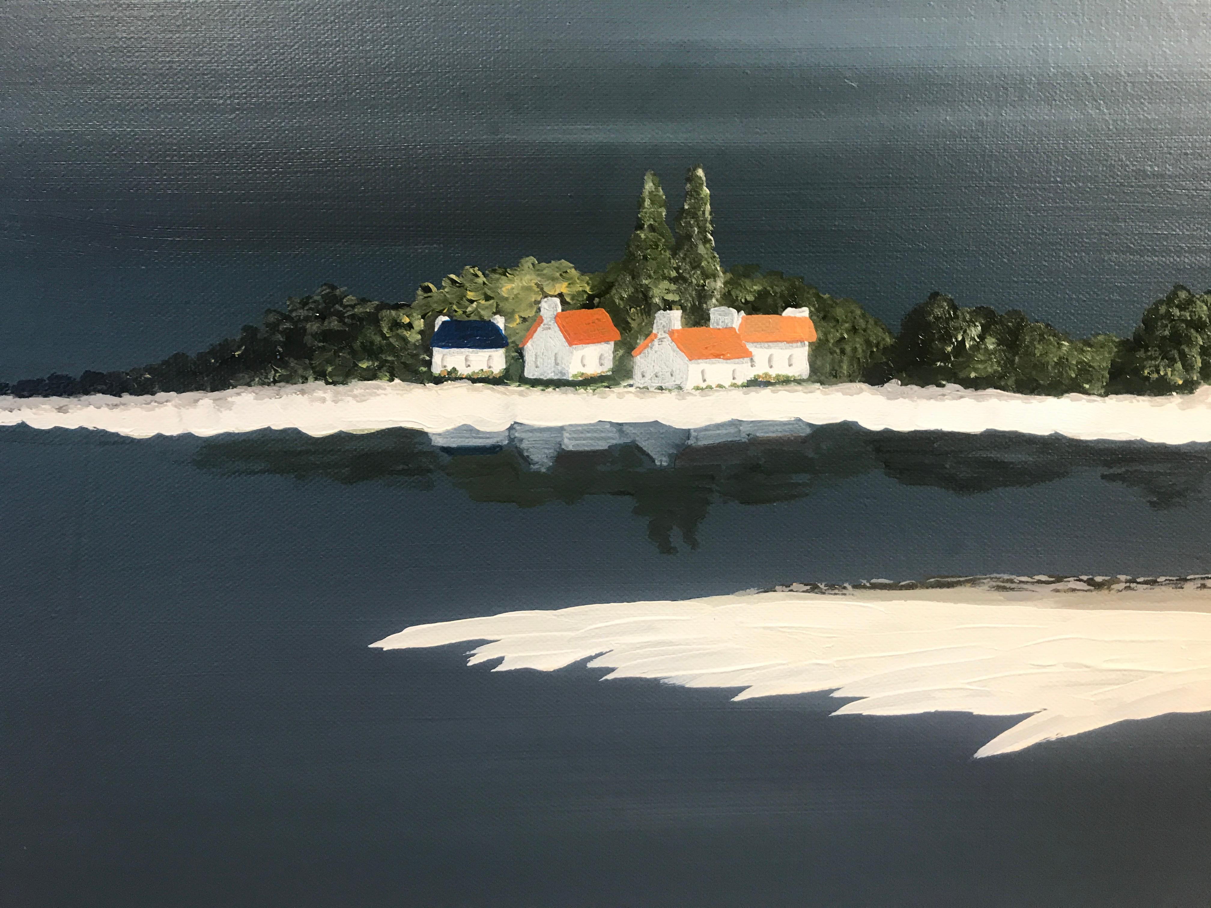 Bay of Light by Susan Kinsella, Large Horizontal Contemporary Coastal Painting 6