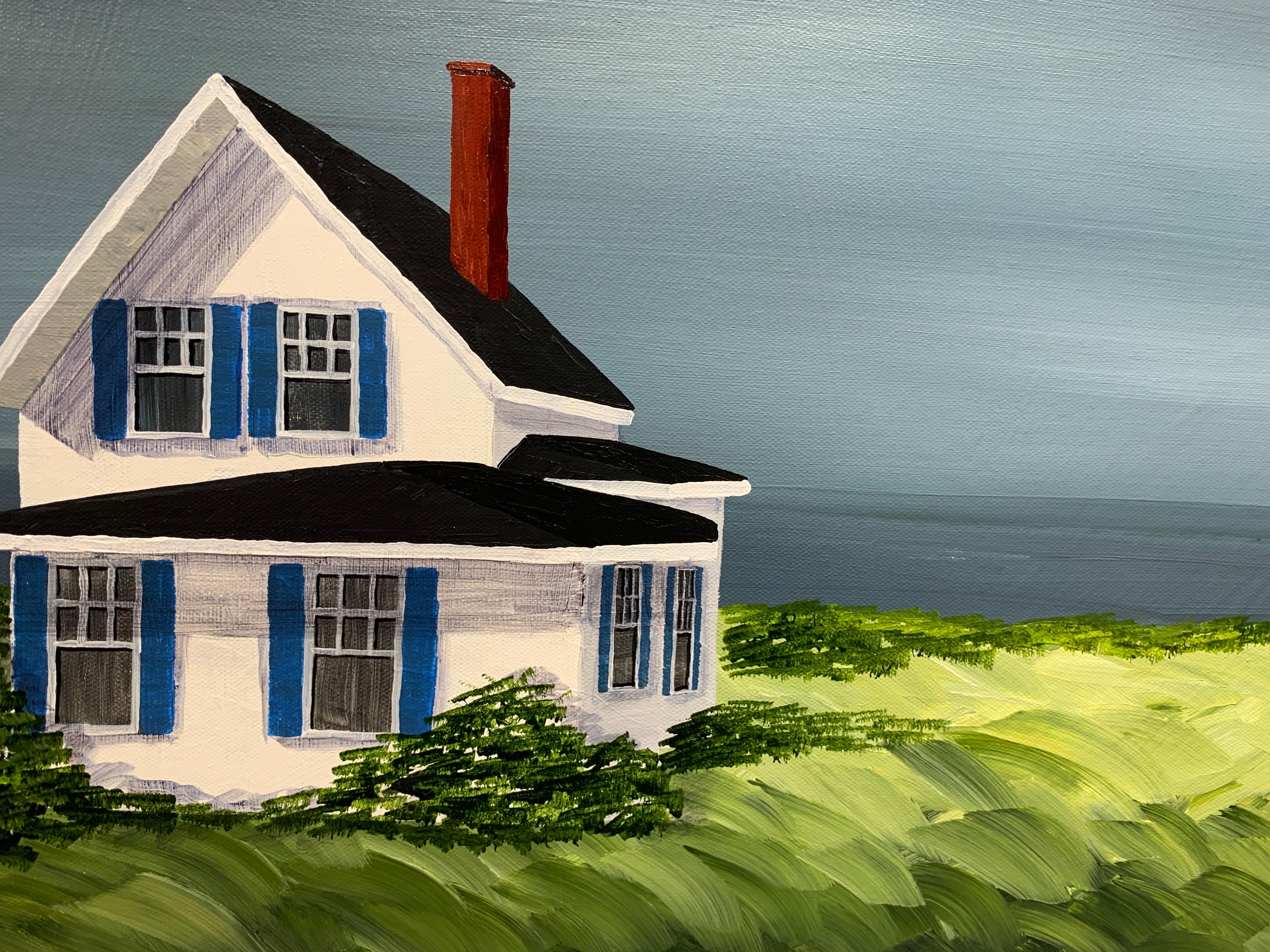 Comfort Cottage Susan Kinsella, Square Landscape Acrylic on Canvas Painting 1