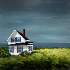 Comfort Cottage Susan Kinsella, Square Landscape Acrylic on Canvas Painting