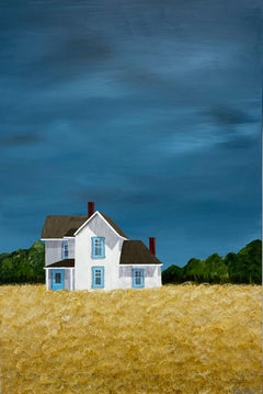 Golden Fields by Susan Kinsella, Acrylic on Canvas Vertical Landscape Painting