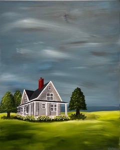In Maine by Susan Kinsella, Vertical Landscape Acrylic on Canvas Painting