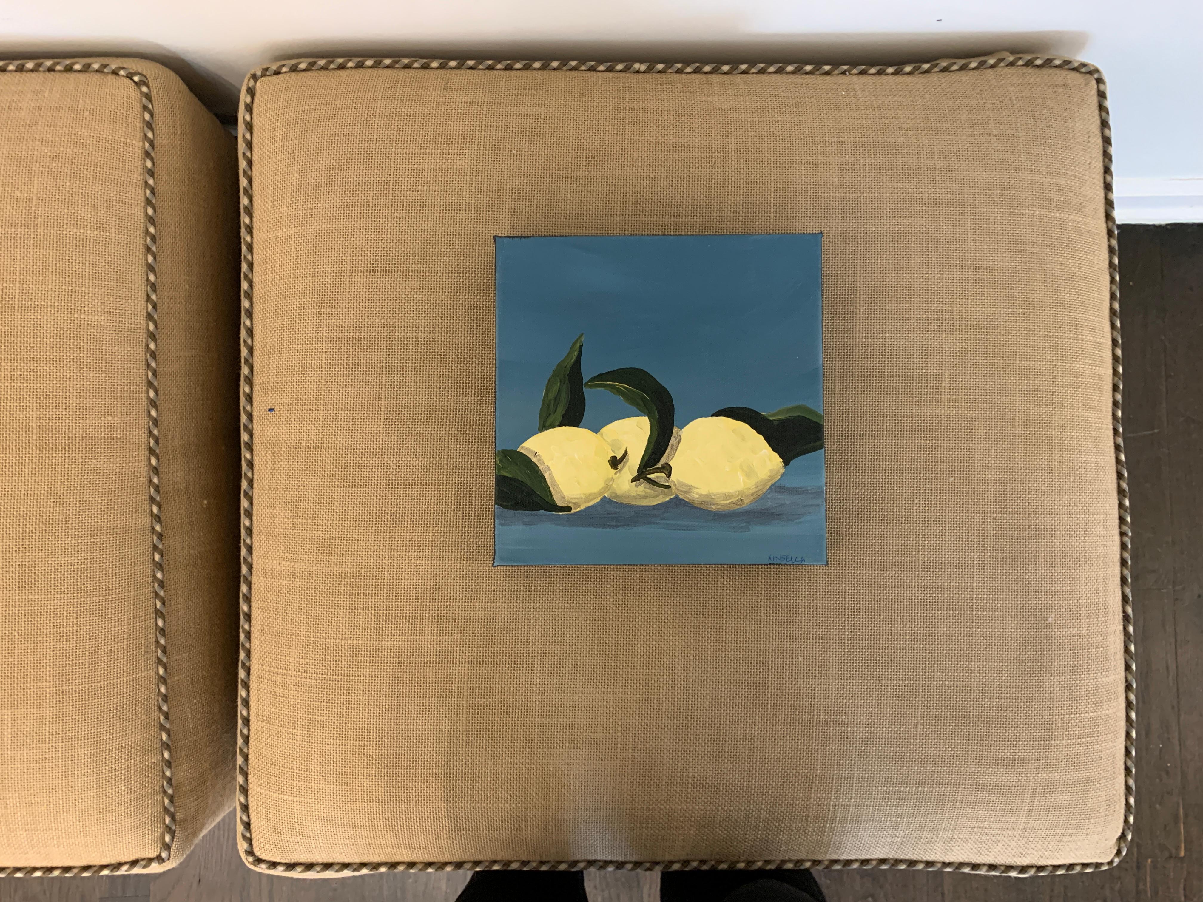 Lemons IV by Susan Kinsella, Contemporary Square Still-Life Painting 1