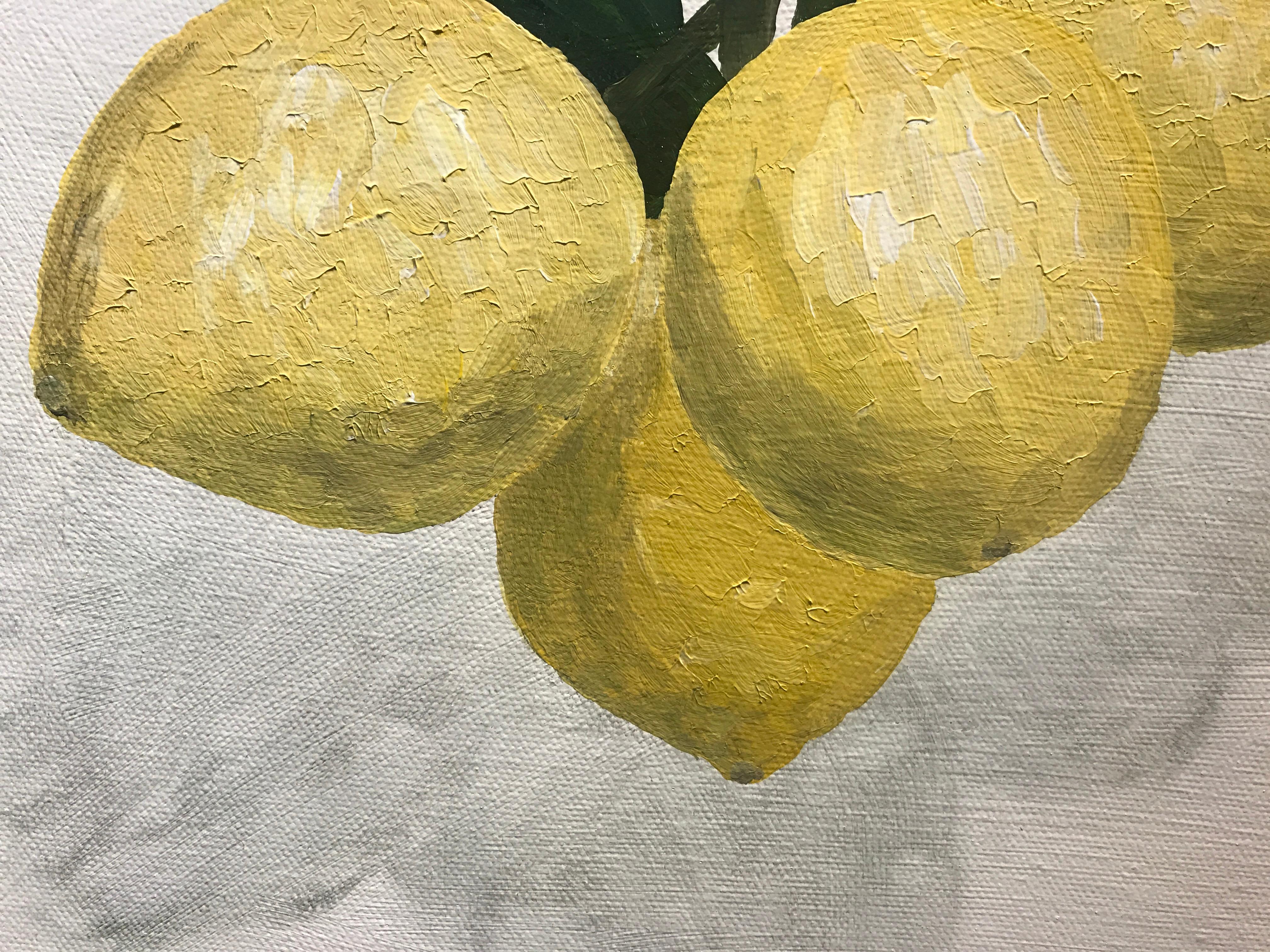 Lemons Suspended by Susan Kinsella, Vertical Contemporary Still-Life Painting 5