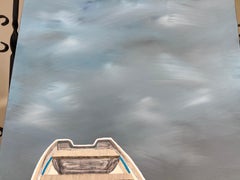 Light Clarified by Susan Kinsella, Boat with Orange Acrylic on Canvas Painting
