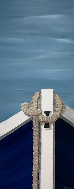 Peinture acrylique sur toile Meaning de Susan Kinsella, Beach, Canoë, Bleu