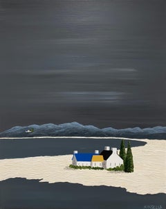 Nestled in the Cove by Susan Kinsella, Vertical Contemporary Coastal Painting