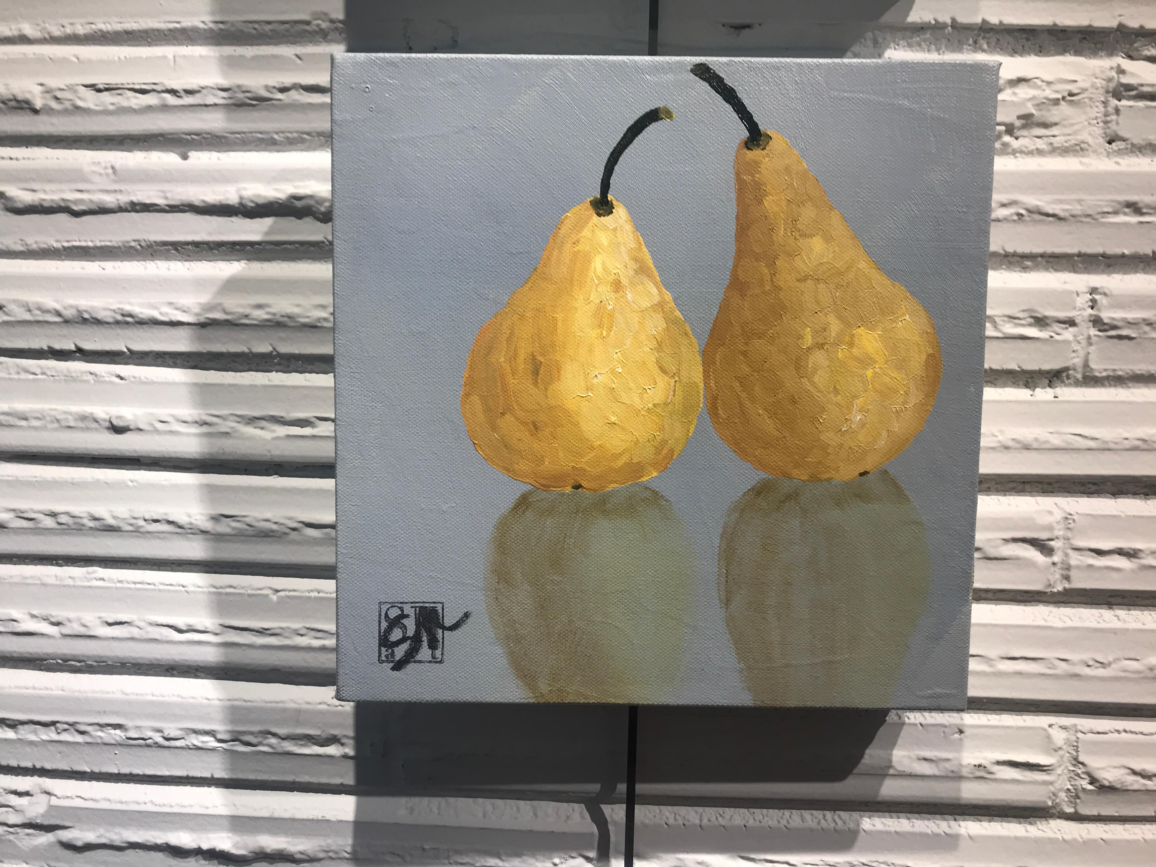 Pears by Susan Kinsella, Petite Contemporary Still-Life Acrylic Square Painting 2