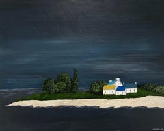 Seaside Village by Susan Kinsella, Acrylic on Canvas Coastal Painting