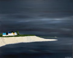 Seaside Village by Susan Kinsella, medium horizontal contemporary landscape