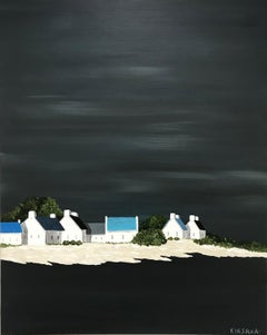 Serene Village by Susan Kinsella, Vertical Contemporary Coastal Painting