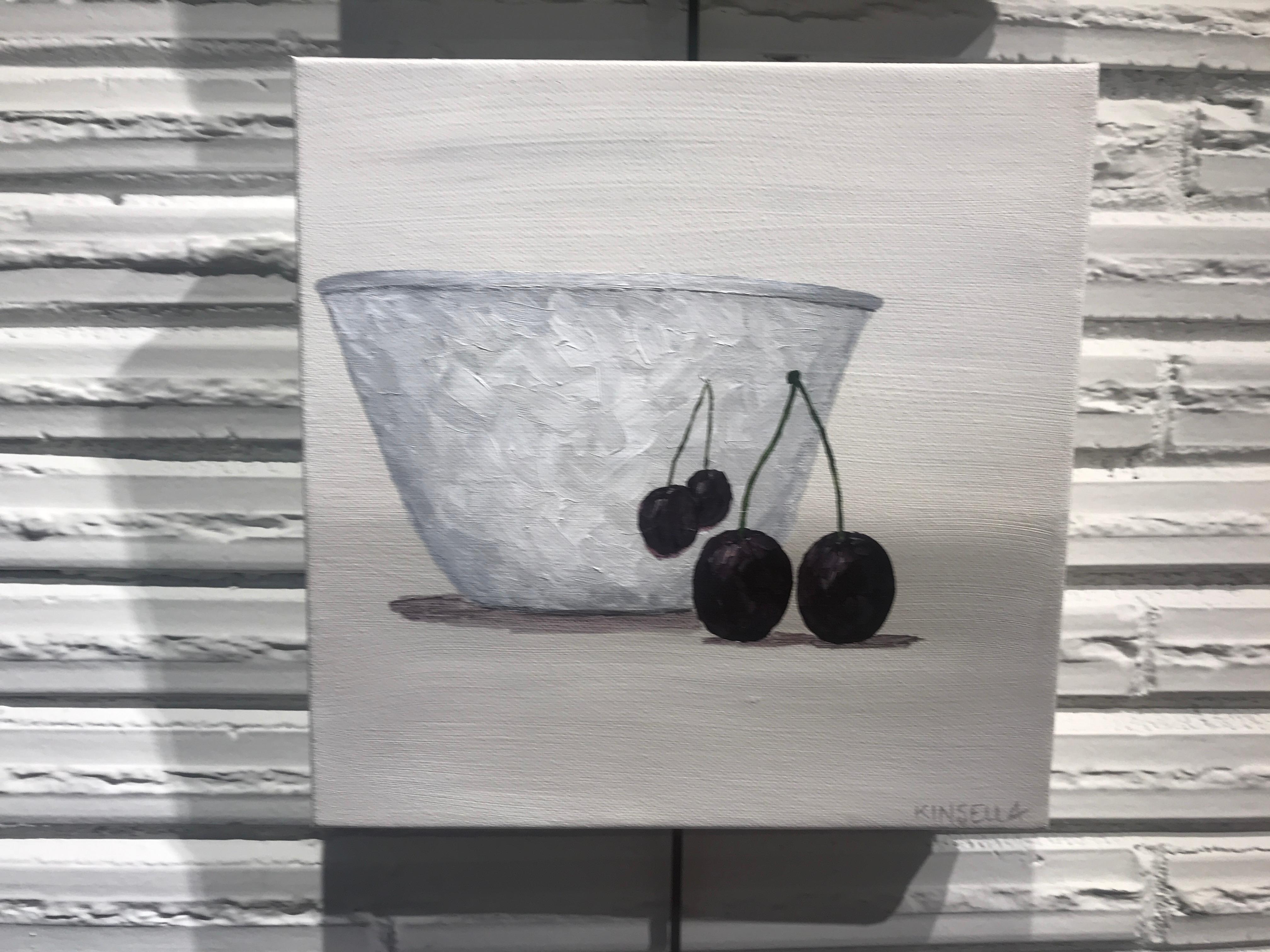 Sterling and Cherries by Susan Kinsella, Small Contemporary Still-Life Painting 2