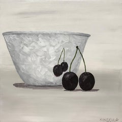 Sterling and Cherries by Susan Kinsella, Small Contemporary Still-Life Painting
