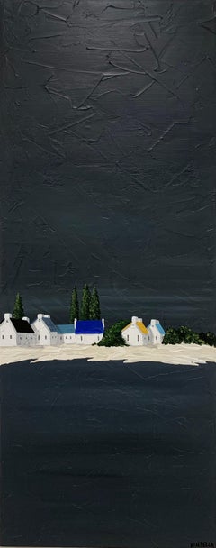 Village in the Pines by Susan Kinsella, Tall Contemporary Coastal Painting