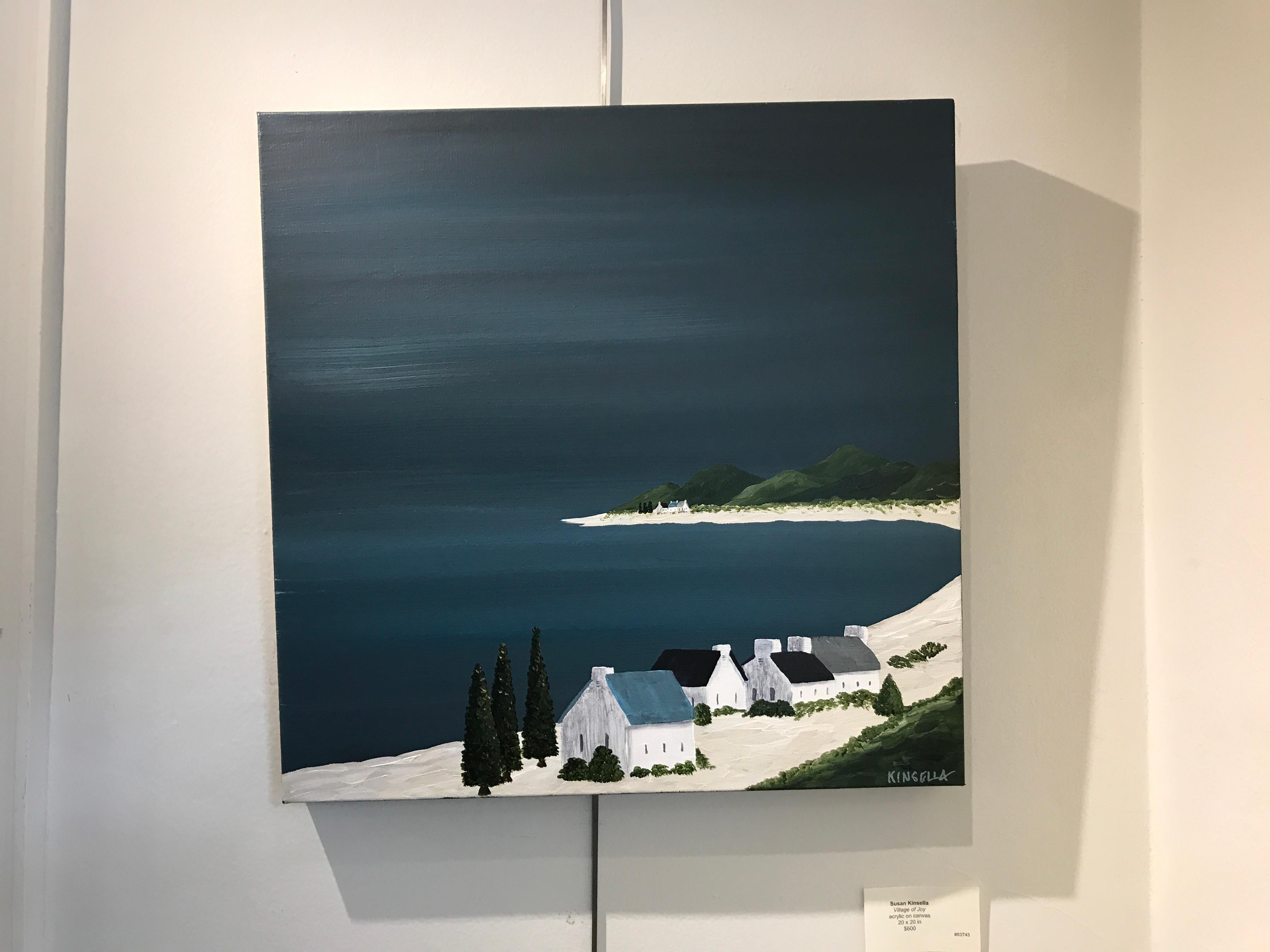 Village of Joy, Susan Kinsella Contemporary Acrylic Coastal Landscape Painting 1