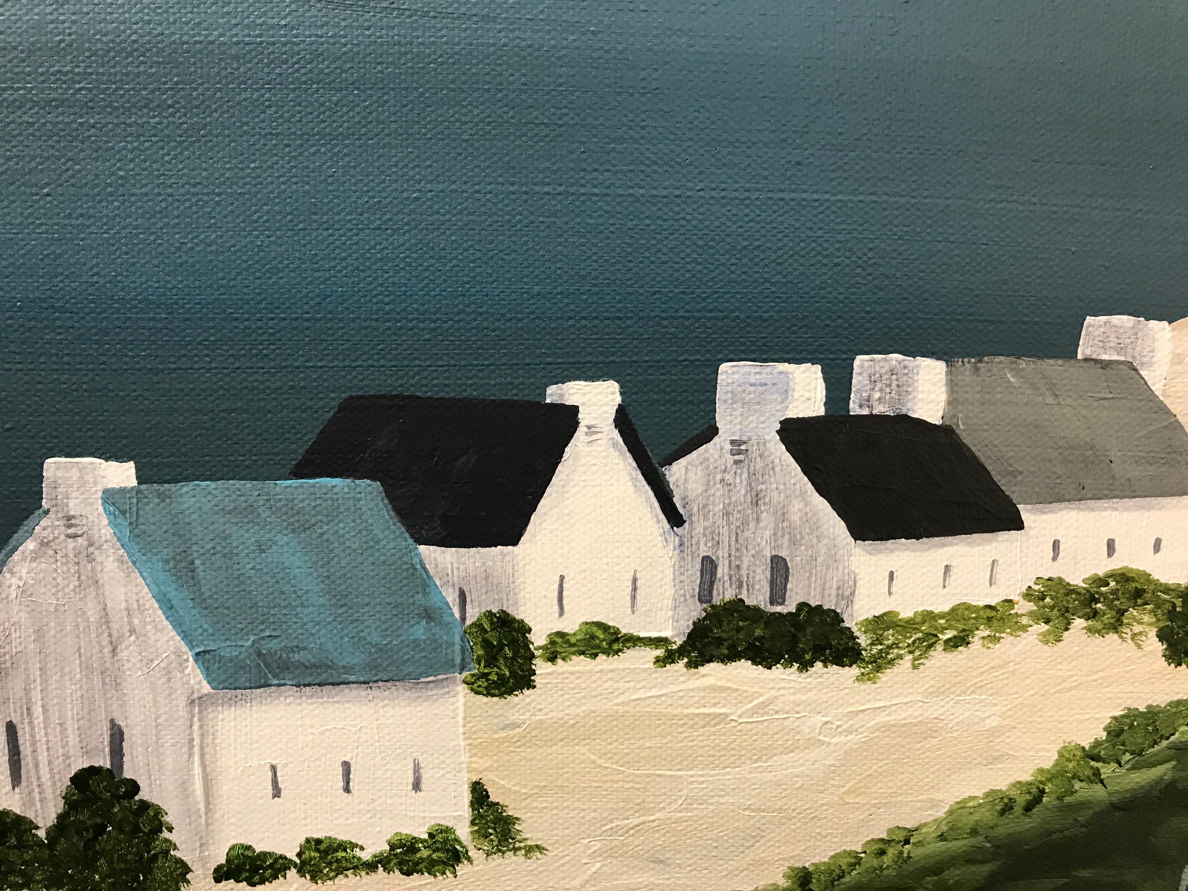 Village of Joy, Susan Kinsella Contemporary Acrylic Coastal Landscape Painting 5