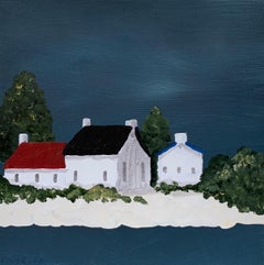 Village V by Susan Kinsella, Small Acrylic Contemporary Coastal Painting