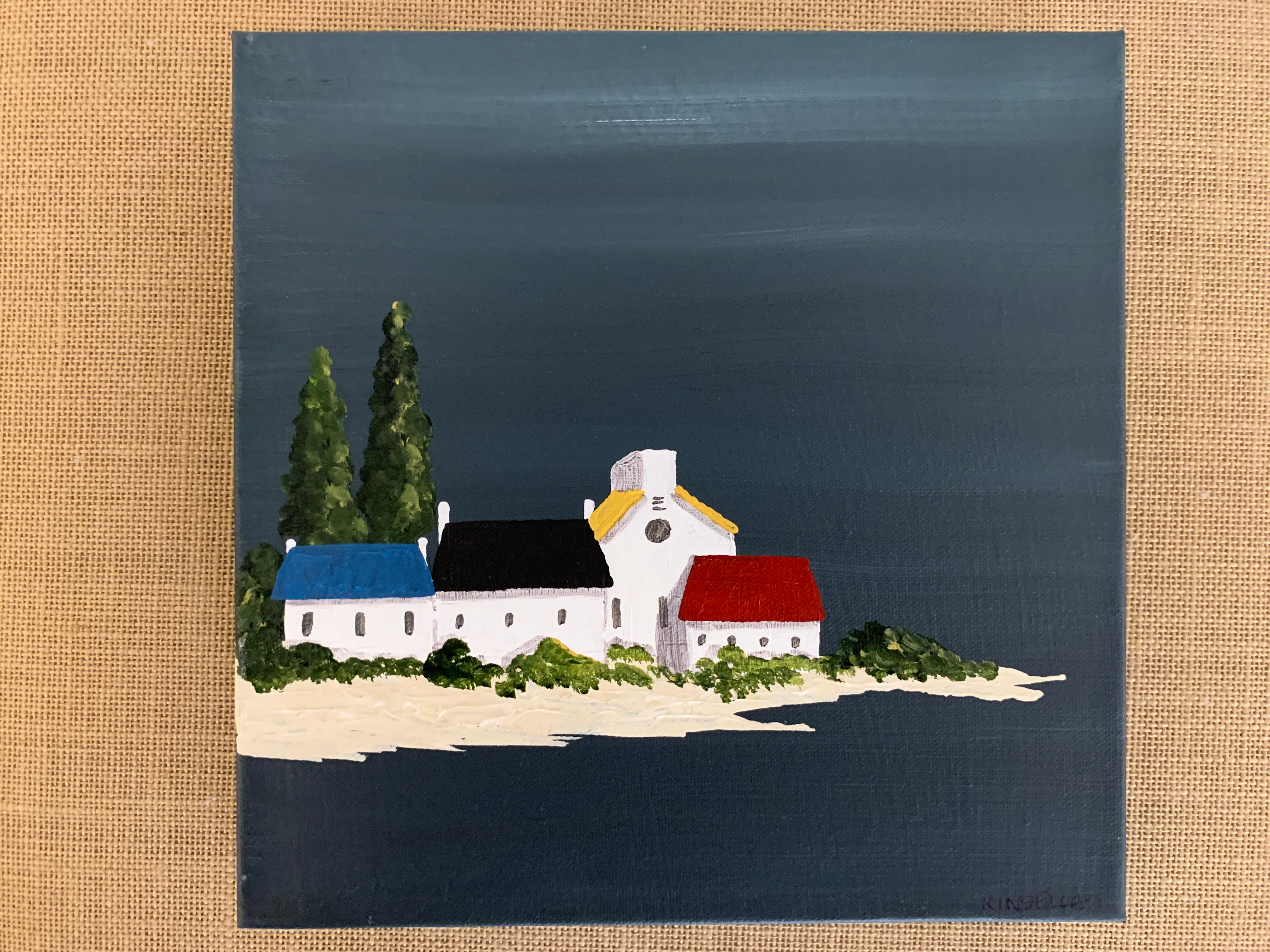Village XI by Susan Kinsella, Small Acrylic Contemporary Coastal Painting 1