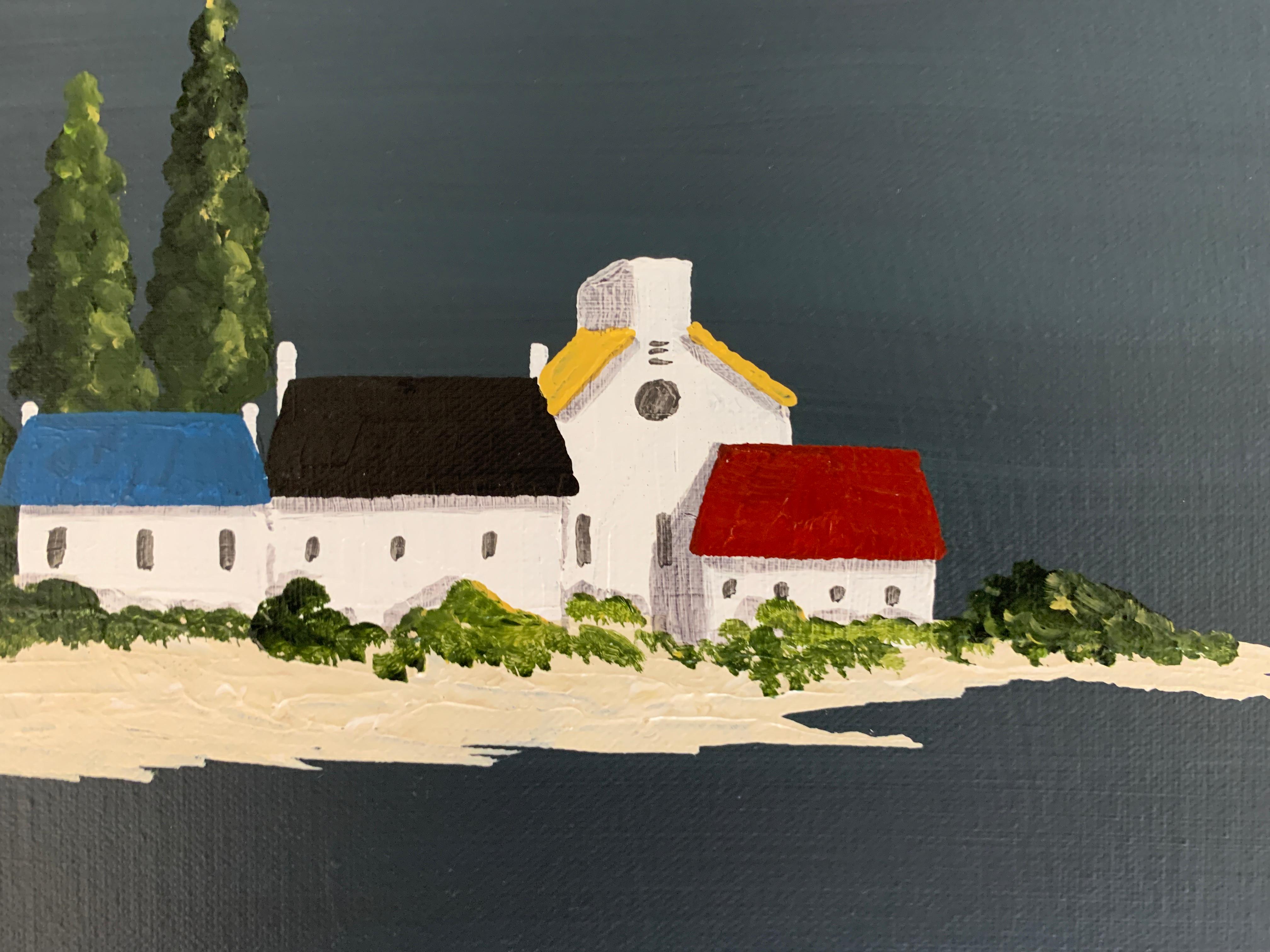 Village XI by Susan Kinsella, Small Acrylic Contemporary Coastal Painting 3