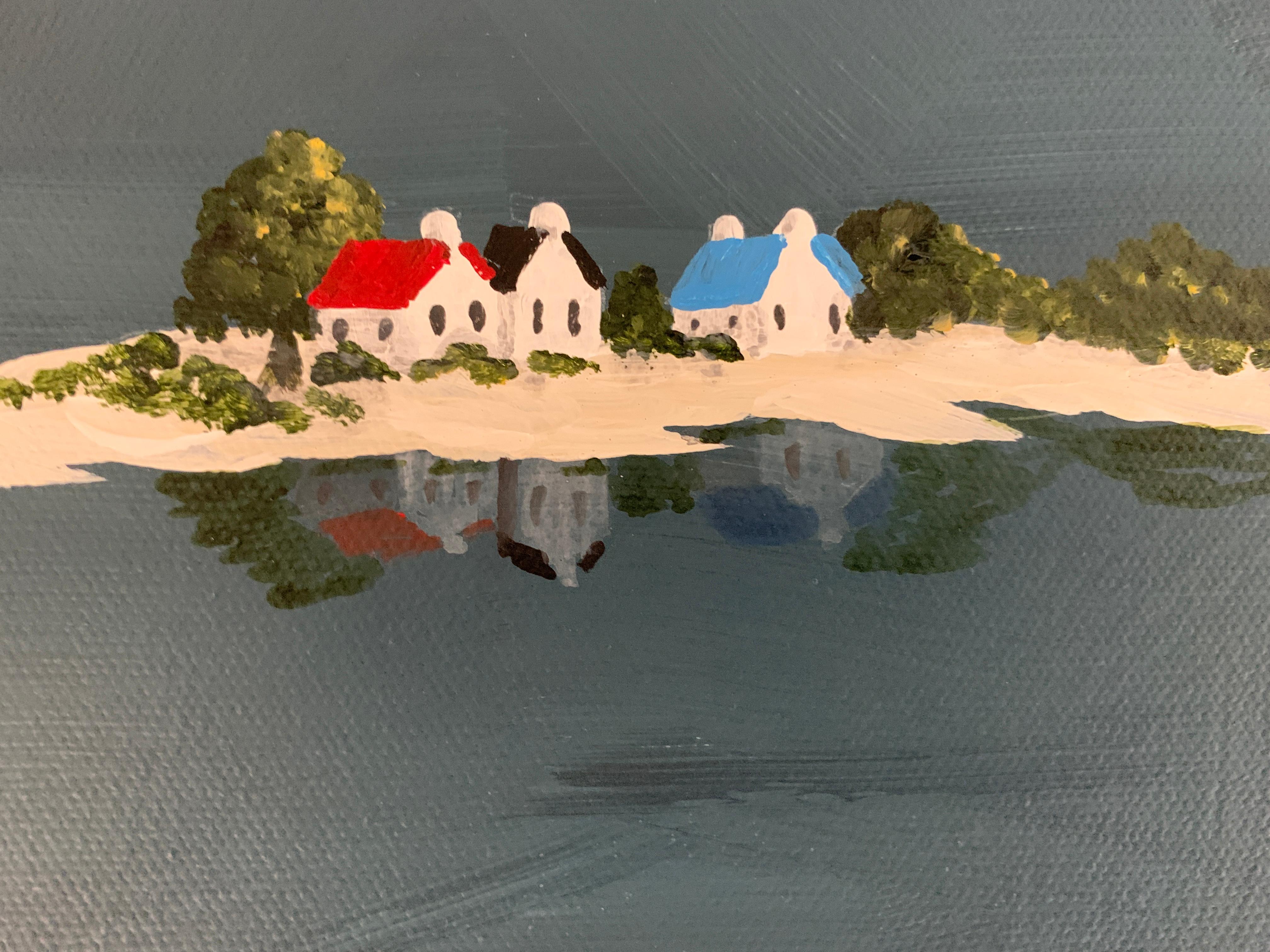 Village XIII by Susan Kinsella, Small Acrylic Contemporary Coastal Painting 3